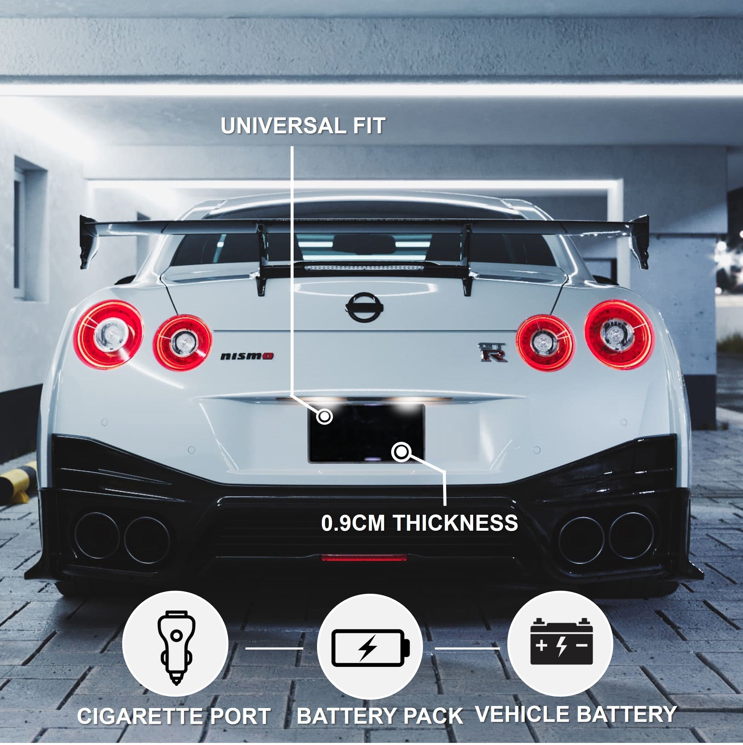 Blackout License Plate Cover - USA & Canada Car (12" x 6")